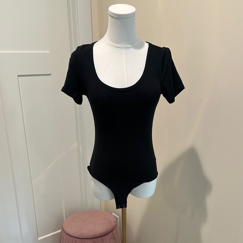 Z Supply Black Fitted Short Sleeve Bodysuit